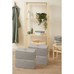 Renkli Bebek Gri Renk 4' Lü Orta Boy Baza Altı Çeyiz Hurç Organizer 52x28x21 cm Polipropilen Kumaş