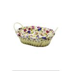 Renkli Bezli Oval Hasır Ekmek Sepeti Royaleks-8821