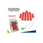 Renkli Bijon Kapagi Plastik Kirmizi Renk Altigen 19 Mm Bijon Uyumlu 20 Adet -