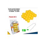 Renkli Bijon Kapagi Plastik Sari Renk Altigen 19 Mm Bijon Uyumlu 20 Adet -