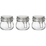 Renkli Cam Kavanozlar, 130 Ml, 3'lü Set, Şık ve Kullanışlı Saklama Çözümü - Açık Beyaz - Gri - Seçenek 1