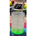 Renkli Cam Pipetli Bardak