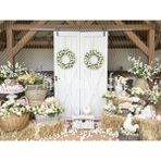 Renkli Çiçekler ve Pastel Yumurta Detayları ile Şenlikli Arka Plan, 200X150CM, Stüdyo Fonu