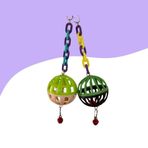 Renkli Çıngıraklı Kuş Top Oyuncak 7Cm 2'Li