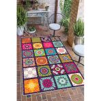 Renkli Çini Desenli Dijital Baskılı Kaymaz Yıkanabilir Salon Oturma Odası Balkon Antre Halısı Yolluk 60 X 300 Cm Çok Renkli