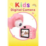 Renkli Çocuk Kamerası | Taşınabilir Mini Dijital Fotoğraf Makinesi | Hediyelik Çocuk Kamerası - Pembe