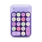 Renkli Daktilo Tarzı Vintage Kablosuz Wıreless Numeric Keypad 18 Tuşlu Sayısal Klavye Numpad mor