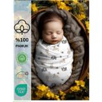 Renkli Desenli Bebek Pamuk Kundak, 0-4 Ay, Cırtlı, Oeko Tex ve Cıt Belgeli - Amber - Seçenek 1