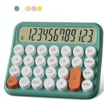 Renkli Dijital Hesap Makinesi, 15.5 cm x 13.5 cm, LCD Ekranlı, Ev ve Ofis için