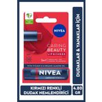 Renkli Dudak Bakım Kremi, Kırmızı, 4, 8gr, Nemlendirme, SPF30, Doğal Yağlar, E Vitamini, Dudak ve Yanak İçin