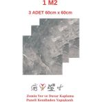 Renkli Duvarlar 1 m2 3 Adet 60 x 60 cm Floor Yapışkanlı Zemin ve Duvar Kaplama Paneli - Arkası Kauçuklu Pvc 617