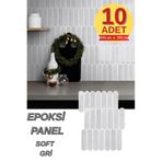 Renkli Duvarlar 10 Adet 30×30cm Soft Gri Epoksi 3D Yapışkanlı Duvar Kaplama Paneli Kağıdı Mutfak Banyo Salon Ofis