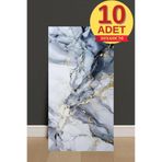 Renkli Duvarlar 10 Adet 30X60cm Mavi Gold Mermer Desen Yapışkanlı Köpük Duvar Paneli Kağıdı banyo,tezgah ara TX-6969
