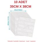 Renkli Duvarlar 10 adet 35x38cm Kırık Beyaz Kendinden Yapışkanlı Duvar Kağıdı Esnek Köpük Panel 3d Tuğla Desen