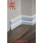Renkli Duvarlar 11.5cm x 120cm Polimer Lake Beyaz Ledli Süpürgelik Salon Ev Ofis Koridor Çıta Parke Süpürgelik