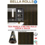 Renkli Duvarlar 120cmx300cm Tek Parça Yapışkanlı Rulo Gold Çizgili Mermer Desen Duvar Paneli Kağıdı Esenyurt QM0137