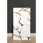 Renkli Duvarlar 30X60cm Elit Gold Mermer Desen Yapışkanlı Banyo,tezgah arası kaplama Duvar Paneli Kağıdı TX-077 - 30 x 60 cm - Beyaz - Altın