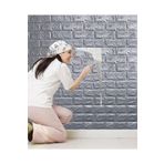 Renkli Duvarlar 35x38cm 1 Adet Gri Silinebilir Kendinden Yapışkanlı 3d Duvar Kağıdı Paneli