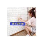 RENKLİ DUVARLAR 35x38cm Silinebilir Beyaz Kendinden Yapışkanlı Duvar Kağıdı Esnek Köpük Panel 3d Boyut Tuğla Desen