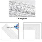 RENKLİ DUVARLAR 4 Adet 8x110 cm Kendinden Yapışkanlı Başak Model Motifli Beyaz Esnek Duvar Çıta Çerçeve Süpürgelik