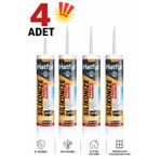 Renkli Duvarlar 4 ADET Silikonize Mastik 450 gr Genel Kullanım Strafor Duvar Paneli Yapıştırıcı Mastik Silikon