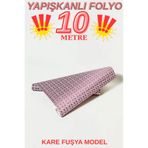 Renkli Duvarlar 45cm x 10 Metre 1 Rulo Folyo Yapışkanlı Kare Görünümlü Mutfak Duvar Kaplama Folyosu Kağıdı