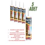 Renkli Duvarlar 5 Adet Strafor Duvar Paneli Yapıştırıcı Beyaz Silikonize Mastik Panel Duvar Çıtası Yapıştırıcısı