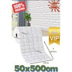 Renkli Duvarlar 50 cm x500 cm 2,5 m2 1 adet yapışkanlı duvar kağıdı esnek köpük paneli beyaz 3d tuğla desen ev ofis