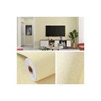 Renkli Duvarlar 50x280 Cm (1,4m2) Keten Sarısı Kendinden Yapışkanlı Duvar Kağıdı Dokulu Esnek Silinebilir
