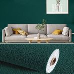 Renkli Duvarlar 50x280 Cm (1,4m2) Koyu Yeşil Kendinden Yapışkanlı Dokulu Esnek Silinebilir Duvar Sticker Kağıdı