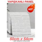 Renkli Duvarlar 50x54cm 1 Adet Yapışkanlı Esnek Köpük Duvar Kağıdı Paneli 3D 2mm Tuğla Desenli Panel