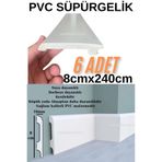Renkli Duvarlar 6 Adet 8cmx240cm Munut PVC Süpürgelik Suya Neme Dayanıklı PVC Parke Seramik Salon Mutfak Süpürgeliği