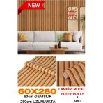 Renkli Duvarlar 60Cm X 280Cm 1 Adet Kendinden Yapışkanlı Koyu Kahverengi Lambiri Desenli Duvar Paneli Kağıdı Gs8005