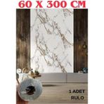 Renkli Duvarlar 60cm x 3 Metre Tek Parça Yapışkanlı Rulo Mermer Desenli Duvar Paneli Kağıdı Silinebilir CF-1001-NEXO - 60 x 300 cm - Kahverengi