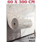 Renkli Duvarlar 60cm x 3 METRE Tek Parça Yapışkanlı Rulo Mermer Desenli Duvar Paneli Kağıdı Silinebilir LS-6010-BöTE - 60 x 300 cm - Altın