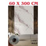 Renkli Duvarlar 60cmx300cm Tek Parça Yapışkanlı Rulo Mermer Desenli Duvar Paneli Kağıdı Silinebilir CF-1008-RİVO