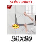 Renkli Duvarlar 60cmx30cm 1 Adet Shiny Mermer Desenli Yapışkanlı Salon Banyo Wc Duvar Kaplama Paneli Kağıdı