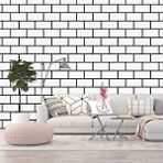 Renkli Duvarlar 60X30CM Shiny Beyaz Tuğla Desen Kendinden Yapışkanlı Karavan Prefabrik Banyo Wc Duvar Kaplama Paneli