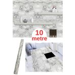 Renkli Duvarlar 67cm x 10 Metre 1 Adet Yapışkanlı Rulo Mermer Desenli Görünümlü Mutfak Duvar Kaplama Folyosu Kağıdı