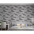 Renkli Duvarlar 70X70CM 1 Adet Yapışkanlı Dekoratif Tuğla Desen Gri Tv Arkası Salon Ofis Duvar Kağıdı Paneli NW169 - 70 x 70 cm