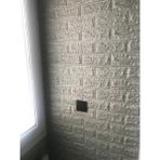 Renkli Duvarlar 70X77CM 1 Adet Çizgili Gri Tuğla Arkası Yapışkanlı Esnek Silinebilir Duvar Kağıdı Paneli