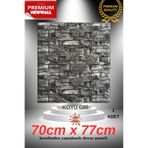 Renkli Duvarlar 70x77cm 1Adet Yapışkanlı Koyu Gri Sünger Duvar Paneli 3D Kabartmalı Karavan Salon Duvar Kağıdı Nw60