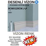 Renkli Duvarlar 8cmx120cm Vizon Renk PVC Süpürgelik Suya Neme Dayanıklı PVC Parke Seramik Salon Mutfak Süpürgeliği