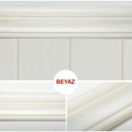 Renkli Duvarlar Beyaz 8cm x 220CM 4 Adet Yapışkanlı Çıta Çerçeve Esnek Süpürgelik - 8 x 220 cm