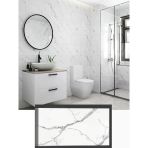 Renkli Duvarlar Bs1763 60X30cm Shiny Net Gri Mermer Desenli Yapışkanlı Karavan Prefabrik Banyo Duvar Kaplama Paneli