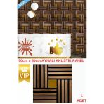 Renkli Duvarlar Gold Aynalı Akustik Duvar Paneli 50x50cm Ceviz 8mm Mdf 4mm Keçe Isı Yalıtımı Ofis Salon Elit Tasarım