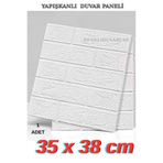 Renkli Duvarlar Kendinden Yapışkanlı Duvar Kağıdı Esnek Köpük Paneli 3d Boyutlu Tuğla Desen Beyaz 1 Adet 35x38 Cm