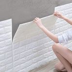 RENKLİ DUVARLAR Kendinden Yapışkanlı Estetik 3D Boyut Duvar Kağıdı Paneli Beyaz (Beyaz)