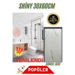 Renkli Duvarlar Shiny 60Cmx30 Cm 1 Adet Parlak Beyaz Mermer Desenli Yapışkanlı Duvar Paneli Kağıdı Banyo Wc Döşeme