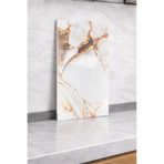 Renkli Duvarlar Shiny Gold-Bakır Mermer Desenli 60x30cm Yapışkanlı Mutfak Banyo Kaplama Duvar Paneli Kağıdı TX-078